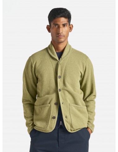 Universal Works Lancaster Jacket in Green Recycled Cotton Blend Jersey Amélioration de cerveau avec