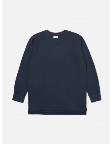 Universal Works L/S Tee in Navy Organic Jersey basket pas cher