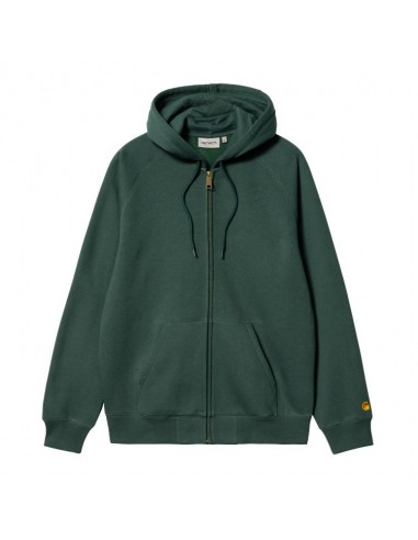 SWEAT CAPUCHE CHASE ZIP DISCOVERY GREEN / CARHARTT WIP la colonne vertébrale