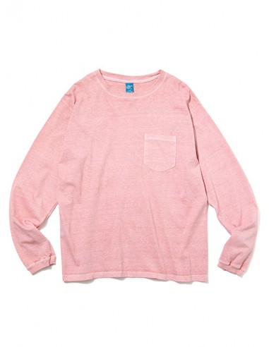 TEE SHIRT L/S POCKET CREW P-CORAL / GOOD ON Les magasins à Paris