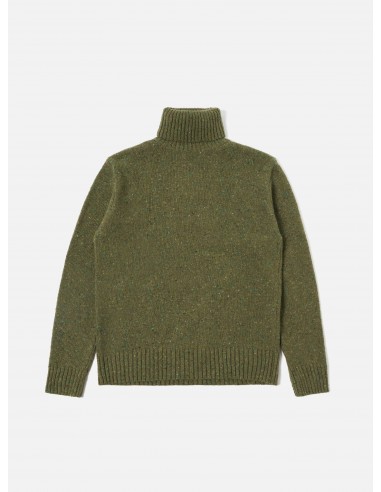 Universal Works Roll Neck in Green Tweed Knit paiement sécurisé