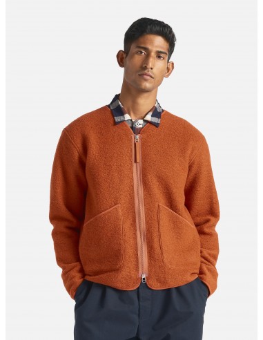 Universal Works Zip Liner Jacket in Orange Wool Fleece acheter