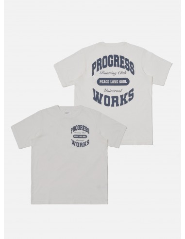 Universal Works x Progress Running Club Print Tee in Ecru Single Jersey l'évolution des habitudes 