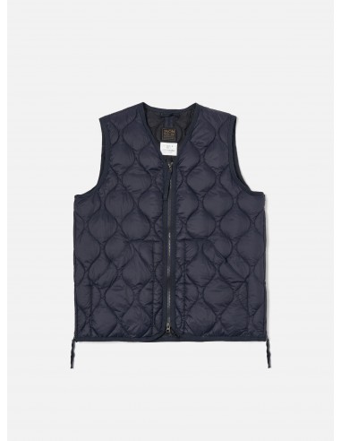 Taion V-Neck Down Vest in Dark Navy Soft-Shell Nylon pas chere