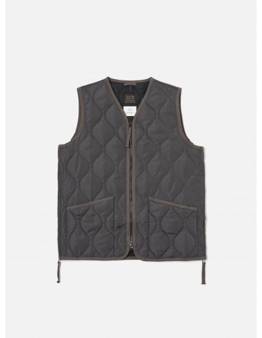 Taion Military V-Neck Down Vest in Charcoal Ripstop france