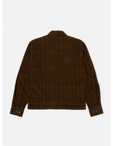 Universal Works Uniform Jacket in Brown Check Cord Seersucker de pas cher