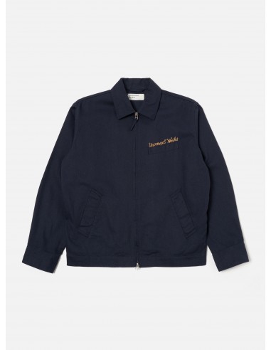 Universal Works Windcheater in Navy Embroidered Works Twill À commander