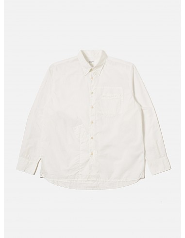 Universal Works Patched Lazy Day Shirt in White Poplin Toutes les collections ici