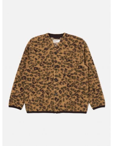 Universal Works Cardigan in Camo Leopard Fleece Jusqu'à 80% De Réduction