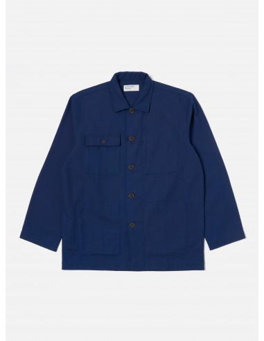 Universal Works Dockside Overshirt in Indigo Textured Cotton de technologie