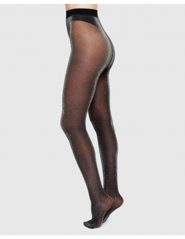 SWEDISH STOCKINGS - COLLANT BRILLANT TORA - NOIR/OR plus qu'un jeu 