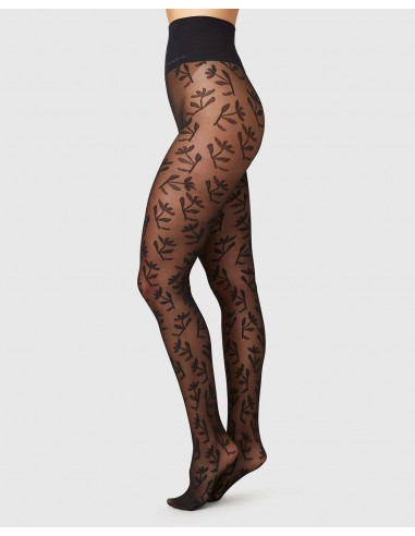 SWEDISH STOCKINGS - COLLANT FLEURS FLORA - NOIR Vous souhaitez 