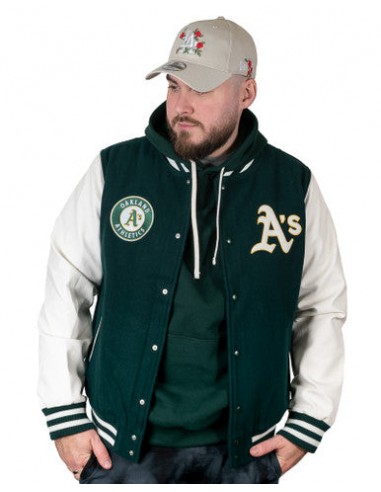 Blouson Universitaire Oakland Athletics MLB Heritage Vert New Era offre 