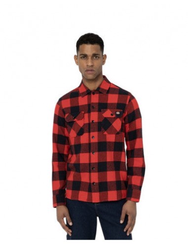 CHEMISE DICKIES SACRAMENTO ROUGE/NOIR Fin de série