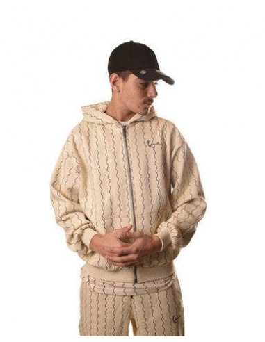 VESTE KARL KANI ZICZAC BEIGE est présent 