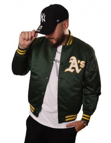 VESTE SATIN OAKLAND A'S  47 BRAND VERT plus qu'un jeu 