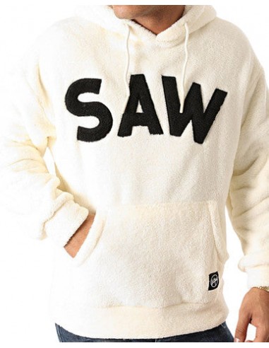 Sweat Saw Capuche Polaire Fourrure Blanc 50% de réduction en Octobre 2024