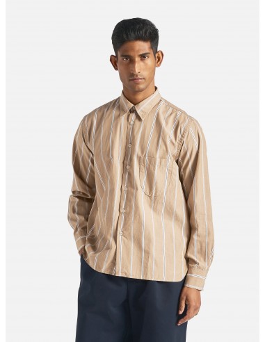 Universal Works Lazy Day Shirt in Sand Sydney Stripe Venez découvrir notre 