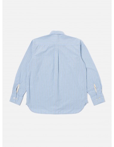 Universal Works Lazy Day Shirt in Blue Chelsea Cotton Stripe de votre